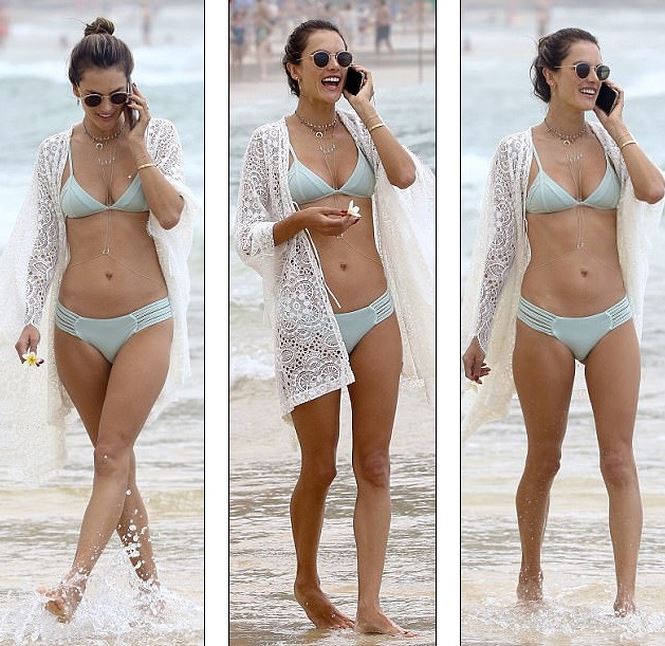 Rời Victoria’s Secret, Alessandra Ambrosio hóa thiên thần bikini ở biển